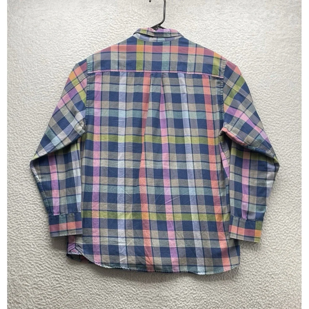 Tommy Bahama Shirt Mens Medium‎ M Multicolor Pastel Plaid Check Preppy Button Up